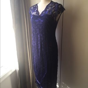 💙New Dark Blue lace dress